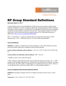 RP Group Standard Definitions