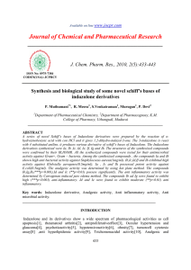 Synthesis and biological study of some novel schiff`s bases of