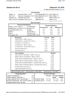 C18 550KW Generator Data