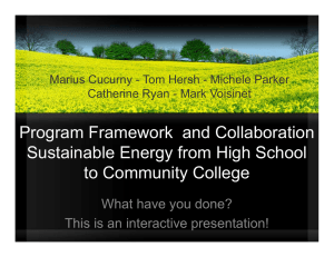 Program Framework and Collaboration Sustainable