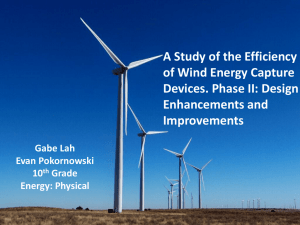 A Study of the Efficiency of Wind Energy Capture Devices.