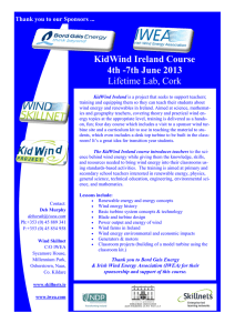 KidWind Ireland Course 4th -7th June 2013 Lifetime Lab, Cork