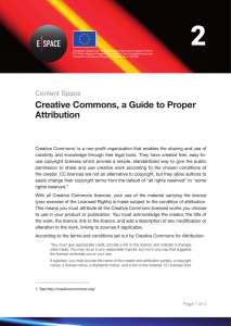 Creative Commons, a Guide to Proper Attribution