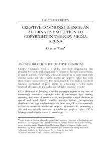 CREATIVE COMMONS LICENCE: AN ALTERNATIVE SOLUTION