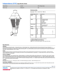 Independence (V151) Specification Sheet