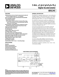 Data sheet for the ADXL345 accelerometer