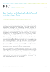 Best Practices for Collecting Product Material and Compliance Data