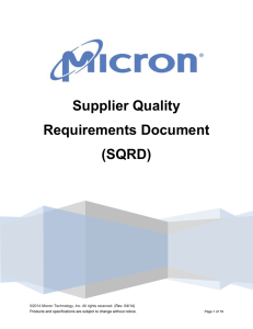 Supplier Quality Requirements Document (SQRD)