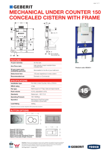 MECHANICAL UNDER COUNTER 150 CONCEALED CISTERN