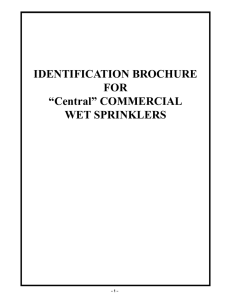 IDENTIFICATION BROCHURE FOR “Central” COMMERCIAL WET