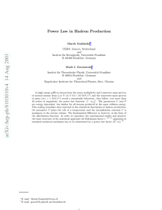 Power Law in Hadron Production