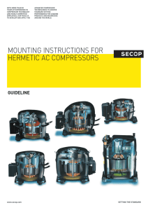 Mounting instructions For HerMetic Ac coMpressors