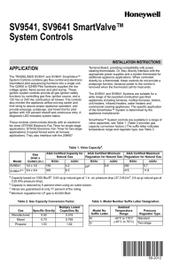 SV9541, SV9641 SmartValve System Controls