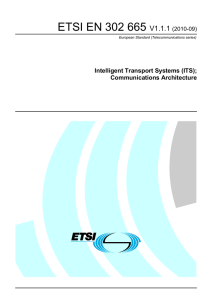 EN 302 665 - V1.1.1 - Intelligent Transport Systems (ITS
