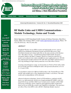 RF Radio Links and LMDS Communications - Module