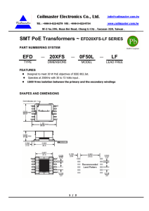 SMT PoE Transformers ~ EFD20XFS-LF SERIES EFD
