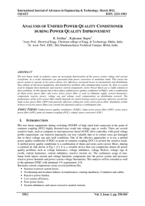 ANALYSIS OF UNIFIED POWER QUALITY CONDITIONER DURING