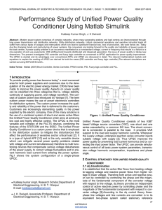 Performance Study Of Unified Power Quality Conditioner Using