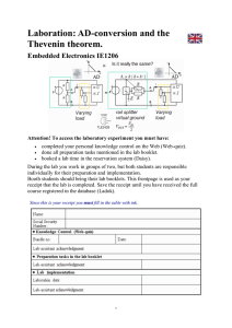 Laboration: AD-conversion and the Thevenin theorem.