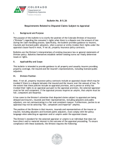 Bulletin No. B-5.26 Requirements Related to Disputed Claims
