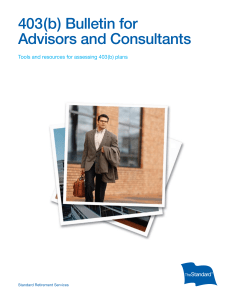 403(b) Bulletin for Advisors and Consultants