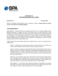 AMENDMENTS TO BPA WORLDWIDE BUSINESS RULES