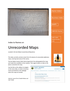 Name Index to Unrecorded Maps