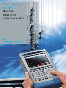 When mobility matters Handheld solutions for network operators