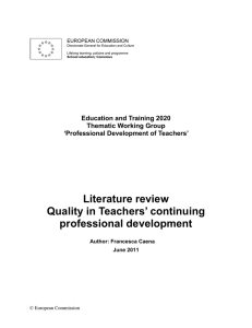 Quality in Teachers` continuing professional development