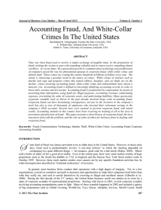 Accounting Fraud, And White-Collar Crimes In The United States
