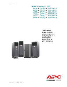 Technical datasheets IEC 62040-3 MGE Galaxy 300