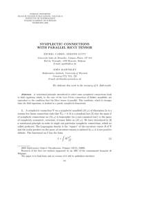 SYMPLECTIC CONNECTIONS WITH PARALLEL RICCI TENSOR