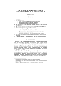 the overlap between geographical indications and trade marks in