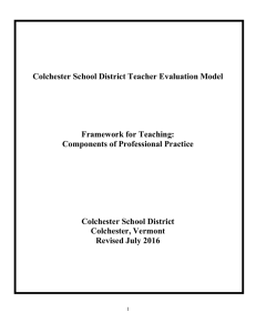 Colchester School District`s Teacher Evaluation Handbook (Revised