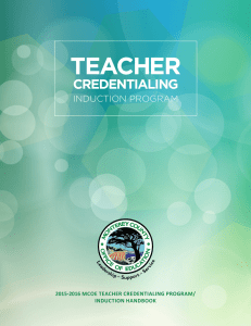 2015-2016 MCOE TEACHER CREDENTIALING PROGRAM