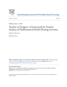 Teacher as Designer: A Framework for Teacher Analysis of