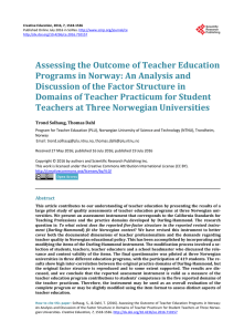 Assessing the Outcome of Teacher Education Programs in Norway