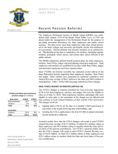 Pension Reform - State of Rhode Island General Assembly