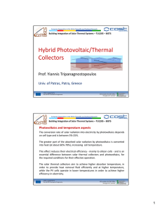 Hybrid Photovoltaic/Thermal Collectors