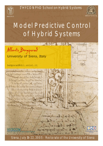 Model Predictive Control of Hybrid Systems Alberto Bemporad