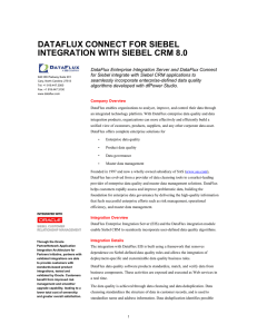 dataflux connect for siebel integration with siebel crm 8.0