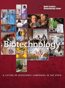 BiotEChNology - North Carolina Biotechnology Center