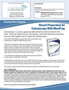Bowel Preparation for Colonoscopy With MoviPrep