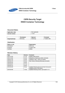 CSPN Security Target KNOX Container Technology