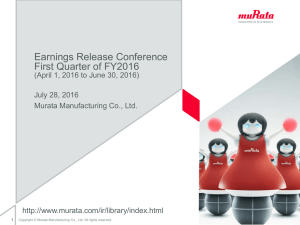 Earnings Release Conference First Quarter of FY2016