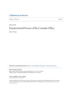 Extraterritorial Powers of the Consular Office
