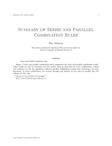 Summary of Series and Parallel Combination Rules