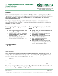 1.5 Series and Parallel Circuit Elements and Circuit Reduction