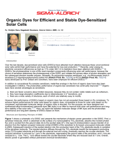 Organic Dyes for Efficient and Stable Dye - Sigma