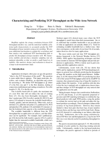 Characterizing and Predicting TCP Throughput on the Wide Area